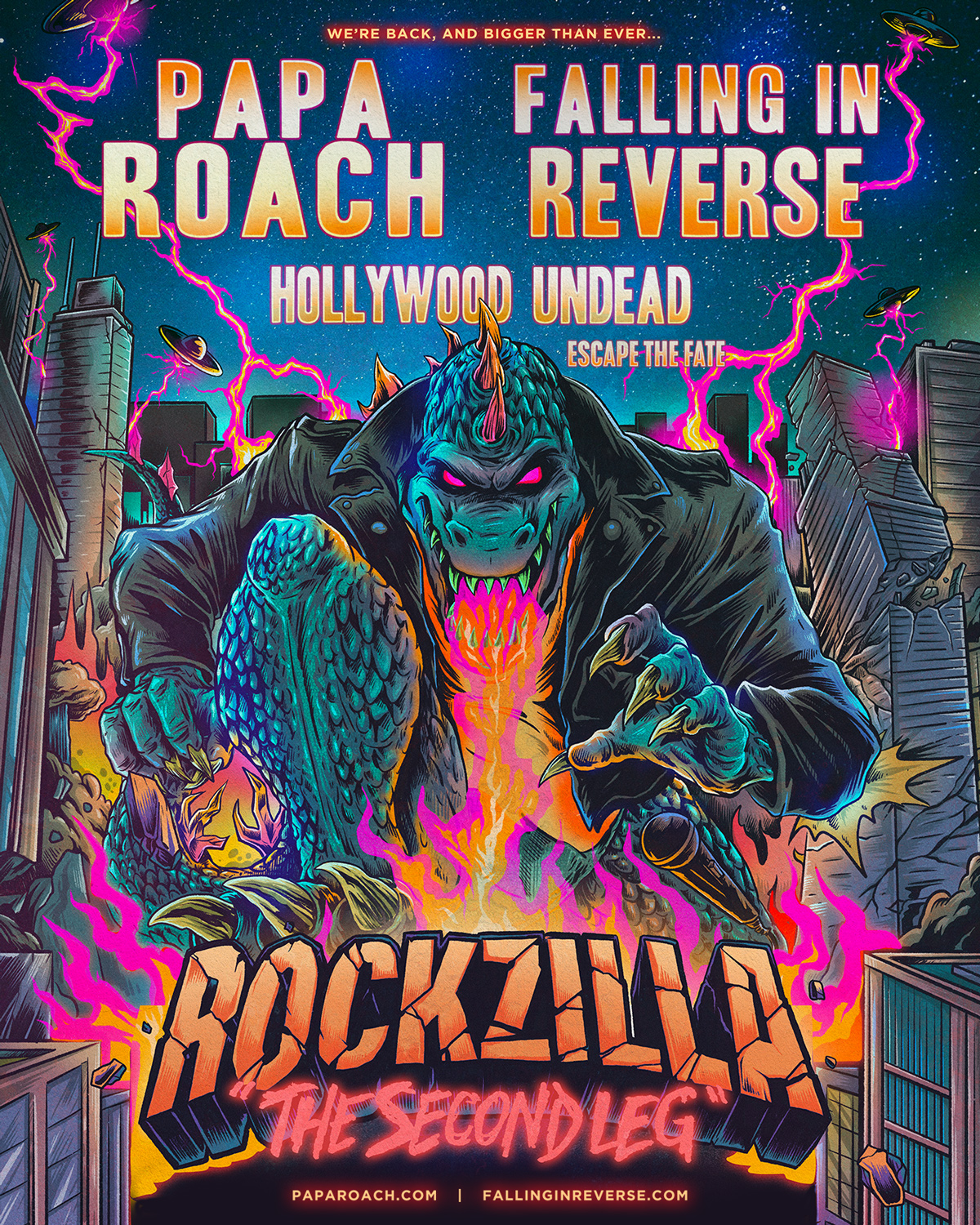 PAPA ROACH AND FALLING IN REVERSE ANNOUNCE ROCKZILLA: THE SECOND LEG WITH SPECIAL GUEST HOLLYWOOD UNDEAD AND ESCAPE THE FATE